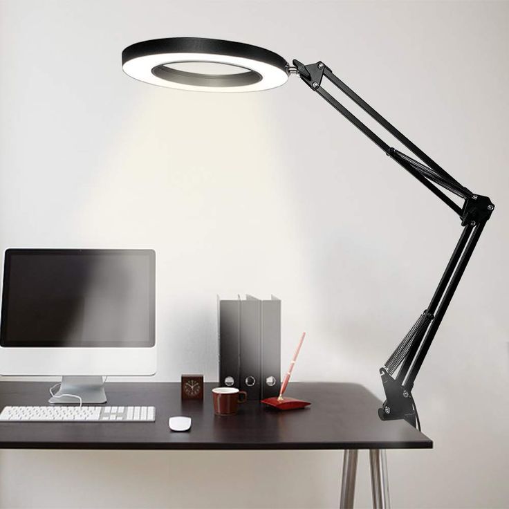 Swing Arm Lamp Led Desk With Clamp Dimmable Architect Task Eye Caring 3 Color Modes Drafting Table Office Light Ring For Study Reading Swing Arm Lamp Led Desk With, Best Lamp For Computer Desk