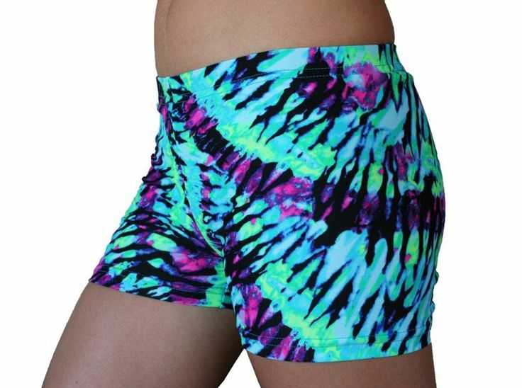 Neon Tie Dye Spandex Shorts Inseam In 3 Lengths Volleyball Outfits Volleyball Spandex
