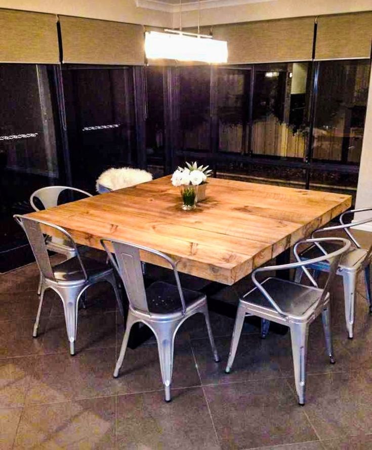 Ferskeyttr Medium Sleeper Handmade Industrial Chic In 2022 Square Dining Tables Kitchen 8 Seater Table Medium Sleeper Handmade Industrial Chic, Handmade Industrial Dining Table