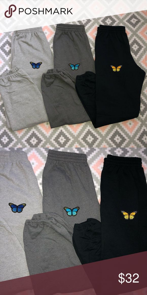 Grey Butterfly sweatpants Brandy melville pants Comfy outfits