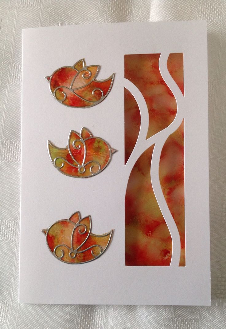 Card Making Ideas Using Acetate Part - 32: Alcohol Inks Pounced On Acetate. Coloured Acetate Panel In Aperture. Peel Offs Applied To