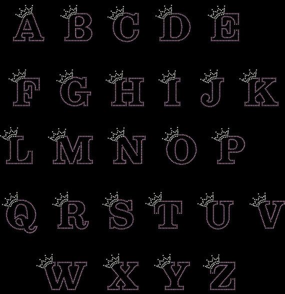 iron on motif Waltograph Letter K Sheet Rhinestone Diamant\u00e9 Transfer Hotfix