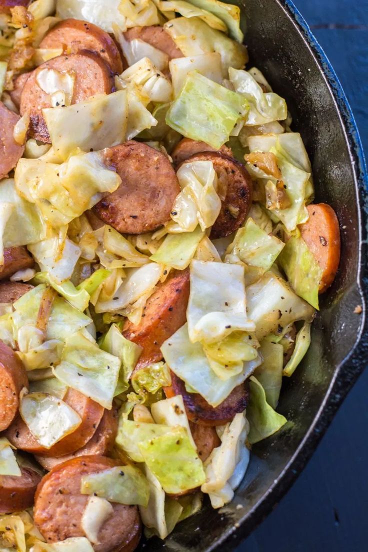 Keto Cabbage and Sausage Skillet (Quick & Easy!) - Maebells | Easy keto
