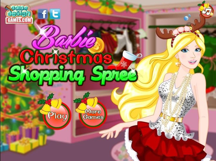 Świąteczne zakupy Barbie Gry dla dziewczyn Aurora