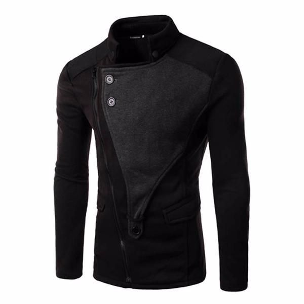 Veepola Mens Hooded Solid Zip Trench Coat Jacket Cardigan Long Sleeve Outwear
