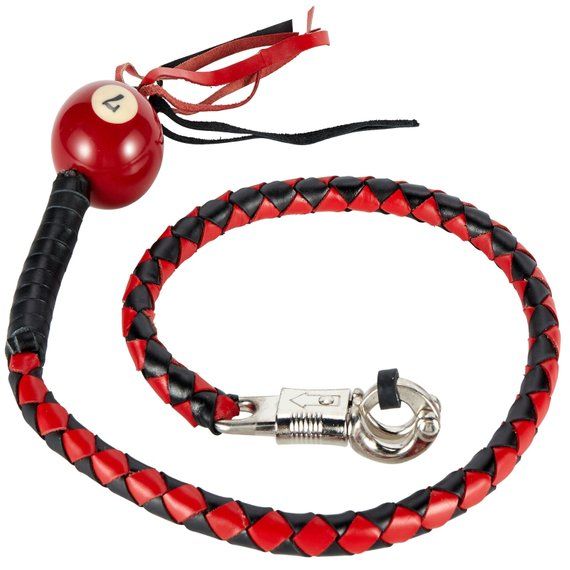42/" Long Genuine Braided Black /& Red Leather Motorcycle Get Back Whip
