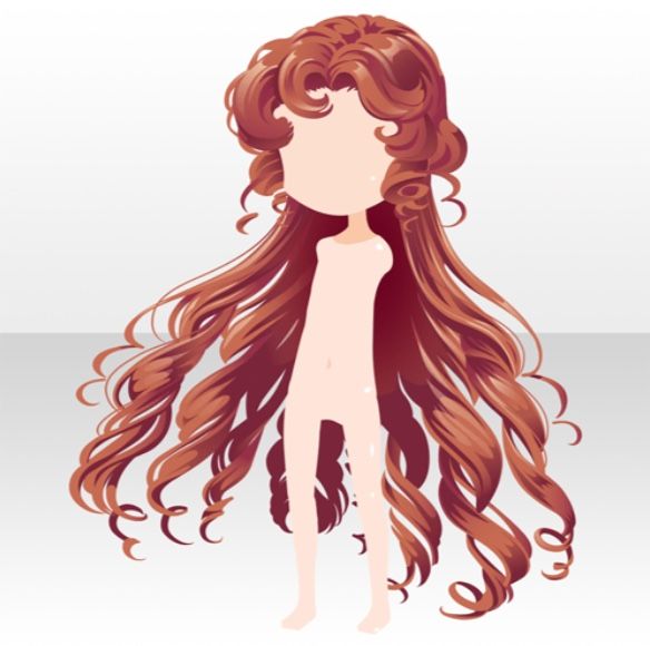 Curly secretary long hair anime