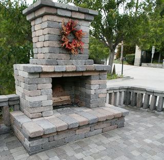 Image result for how to build an outdoor fireplace with cinder blocks