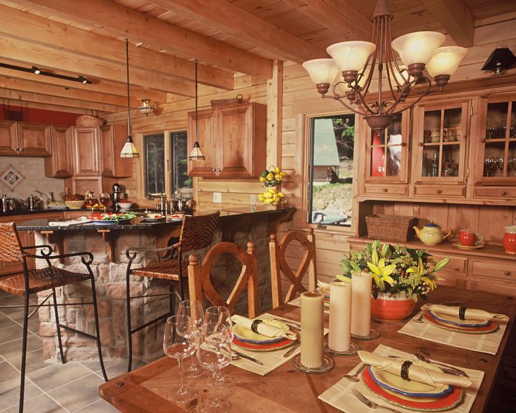 40 best Log Home Kitchens & Dining Rooms images on Pinterest ... 40 best Log Home Kitchens & Dining Rooms images on Pinterest ...