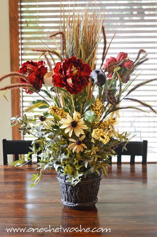 Diy Silk Flower Arrangement Centerpiece Saved Me 100 Bucks For Diy Silk Flower Arrangement Centerpiece Saved Me 100 Bucks For The Home Pinterest Arrangements And