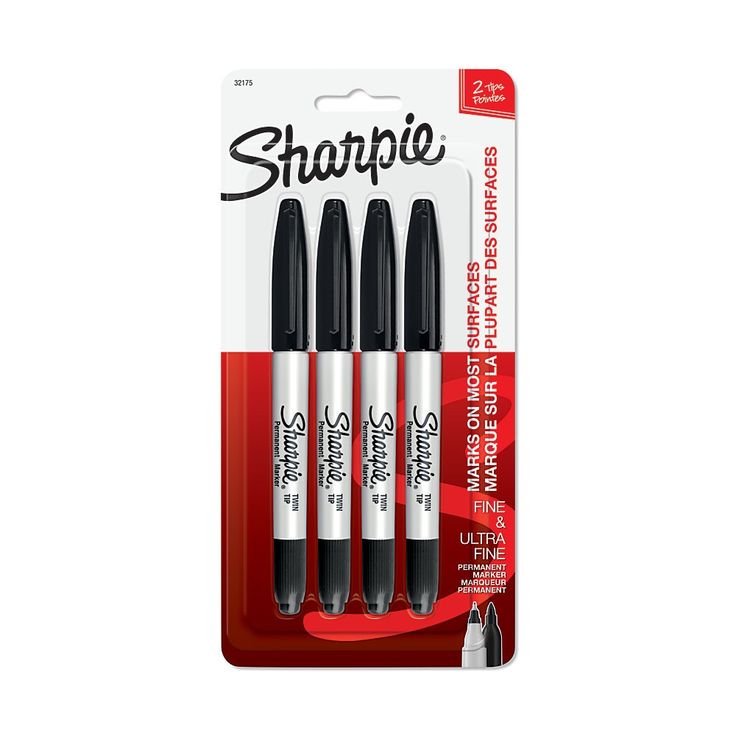 Black Fine Tip Sharpie Permanent Markers Pack of 2