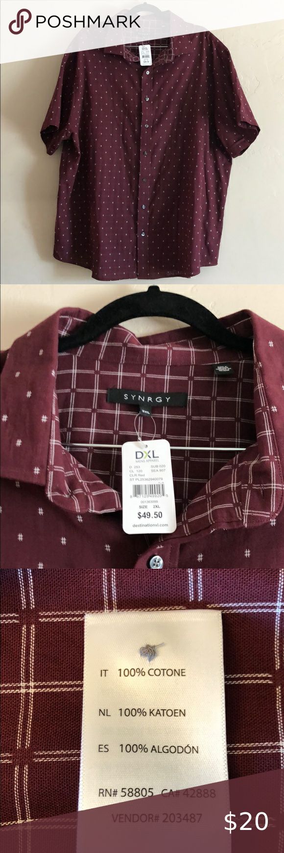 NWT - Mens - DXL Synergy Burgundy ...