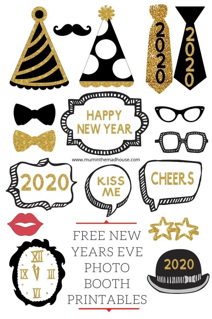 Free Printable New Years Eve Party Photo Booth Props Mum In The