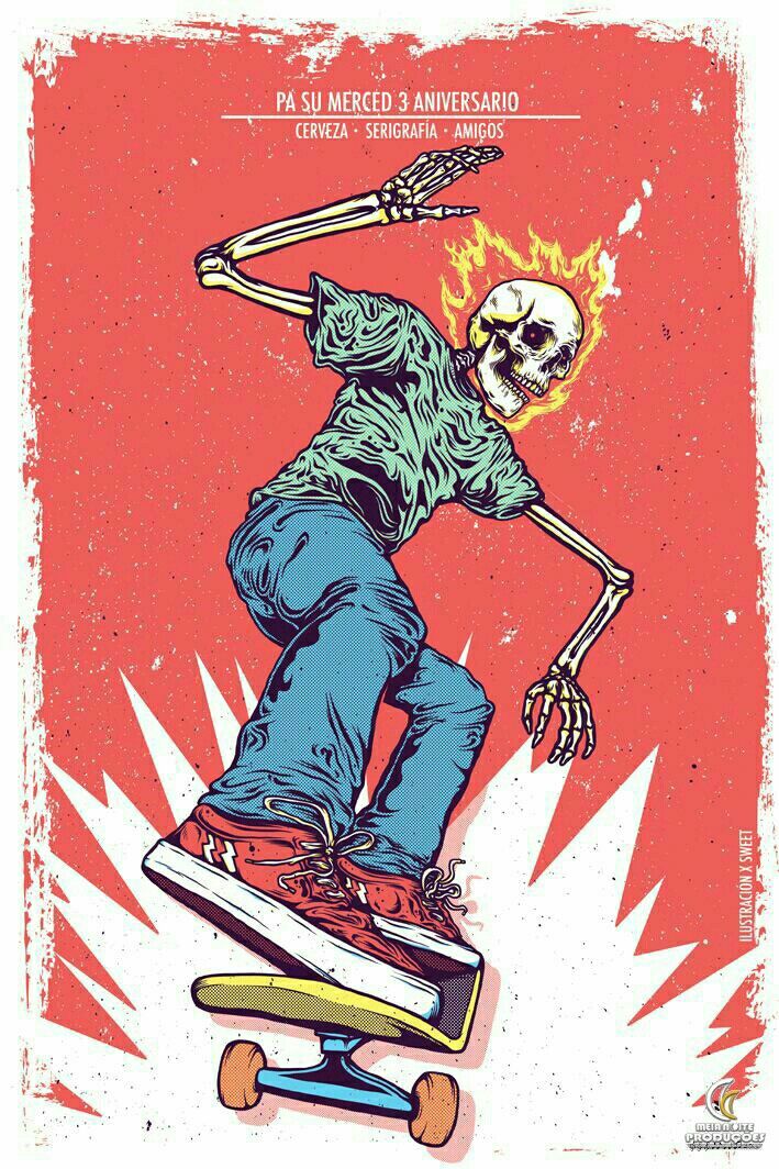 Skate Caveira Radical | Art collage wall, Psychedelic art, Retro poster