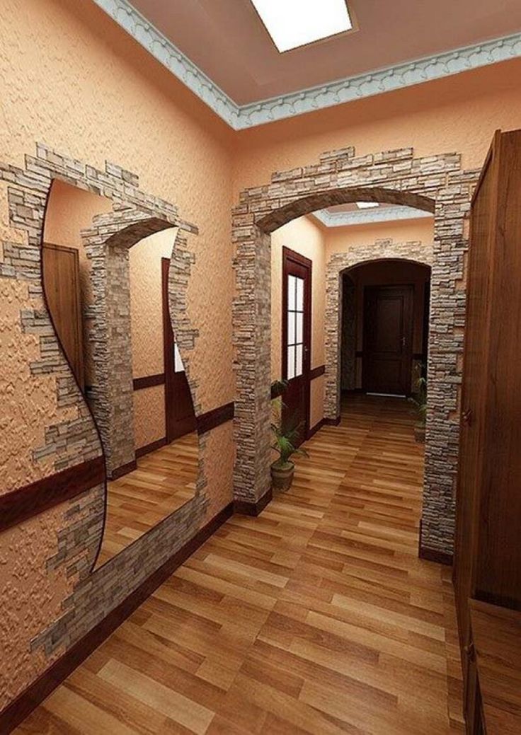 отделка стен в коридоре декоративным камнем фото территории парка