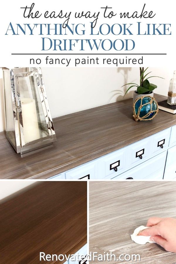 How to Make a DIY Driftwood Finish - Here are a few super easy steps to get a we...