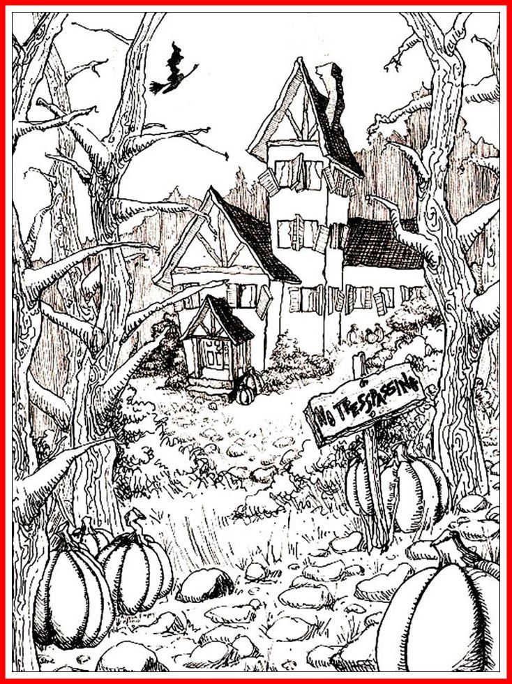Scary Halloween Coloring Page Picture Halloween coloring pages