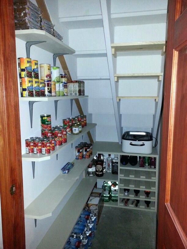 Under stairs organization Under stairs organization