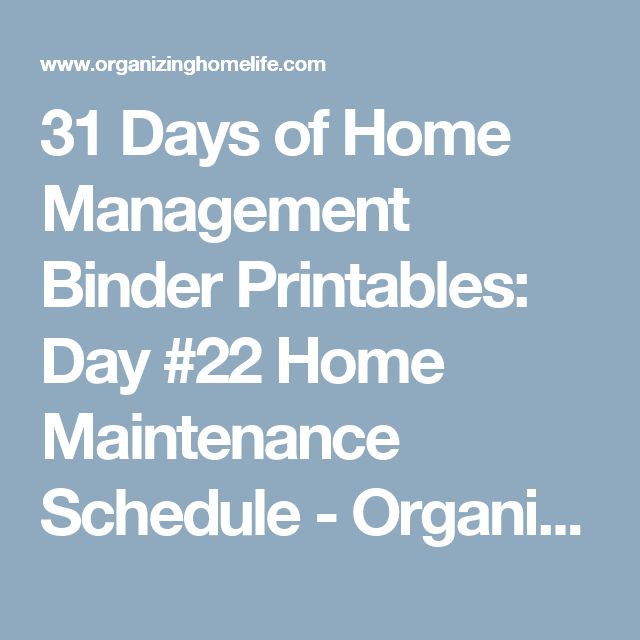 household maintenance schedule