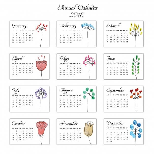 Calendario Para Imprimir 2018 Ilustraciones Calendar Calendar