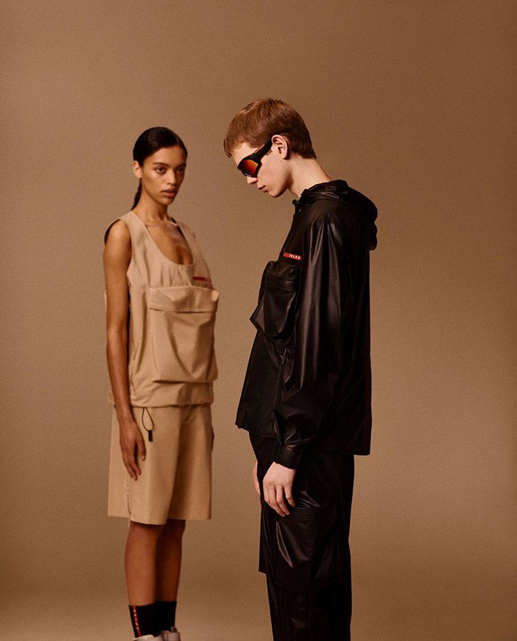Read Between The Lines Prada Linea Rossa Ss20 Morse Code Collection In 2021 Prada Linea Rossa Prada Model