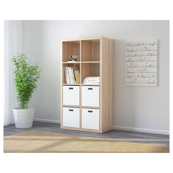 Kallax Bloc Porte Effet Chene Blanchi 33x33 Cm Ikea Meuble De Separation Etagere Kallax Ikea Rayonnage