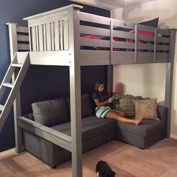 Ryobi Nation Loft Bed With Pullout Couch Diseñodedormitorio Cool Beds For Teens Small Rooms Ryobi Nation Loft Bed With Pullout, Bunk Bed Sofa Underneath
