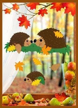 Dekor von Herbsttüren und WINDOWS. Es ist hier, es ist schon Herbst, Delle ... ...
