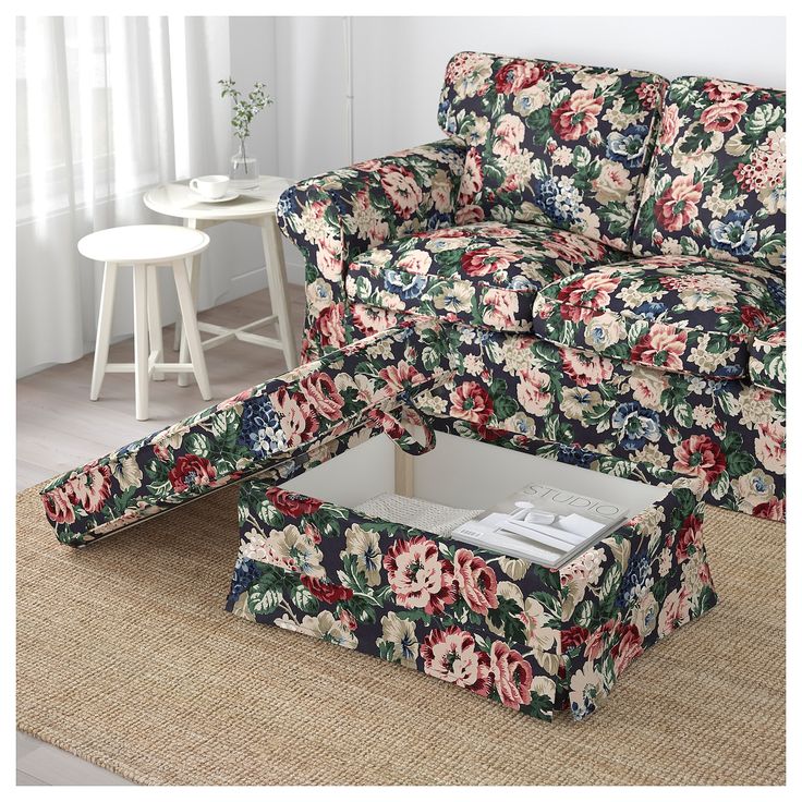 IKEA - EKTORP Footstool Lingbo multicolor | Ikea ektorp ...