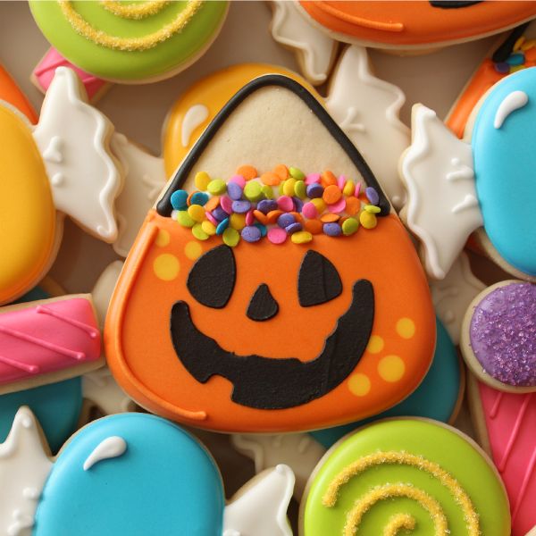 halloween candy bucket cookies tutorial sweet sugarbelle