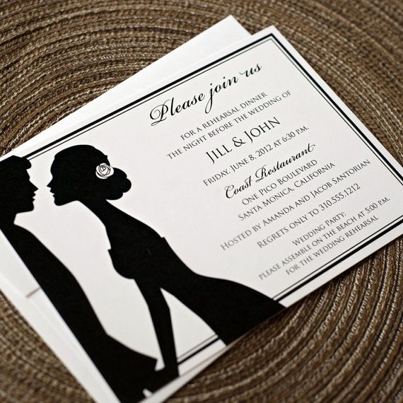24 Best Themes Silhouette Cameo Images On Pinterest Silhouette Wedding Rehearsal Invitation By Eden Studio