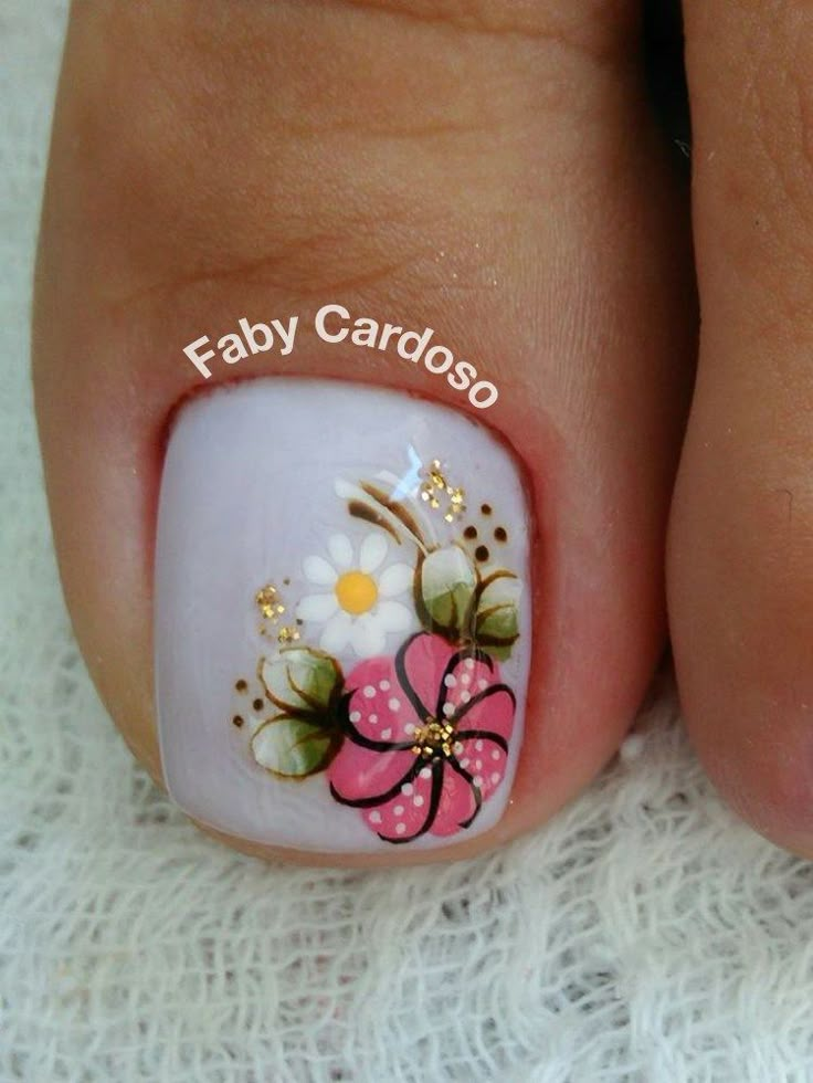 56 Modelos de Unhas de Pés e Mãos combinadas! Perfeito Pedicure Designs Toenails, Toe Nail Designs, Pedicure Nail Art, Nail Manicure, Pretty Toe Nails, Cute Toe Nails, Fun Nails, Toe Art, Toe Nail Art