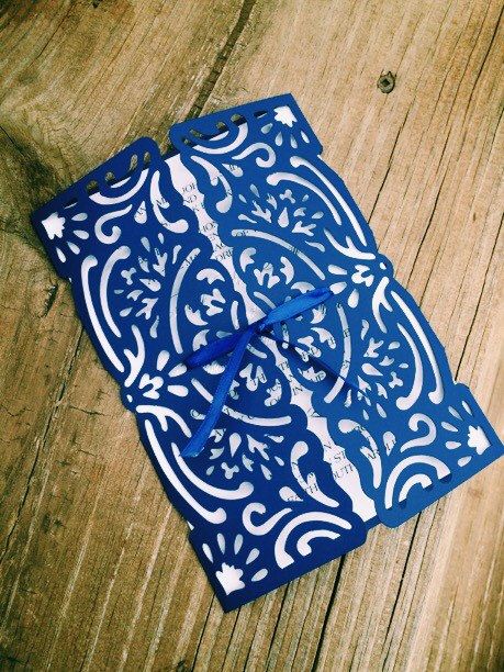 Elegant Wedding Invitation Modern Laser Cut Foiled Gate Fold Elegant Wedding Invitation Modern Laser Cut Foiled Gate Fold