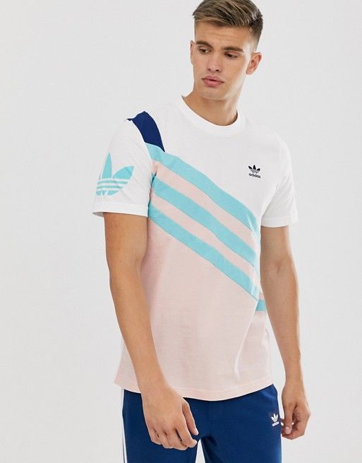 الموسم adidas Originals t-shirt with stripes and trefoil arm logo in ... الموسم الموسم adidas Originals t-shirt with stripes and trefoil arm logo in ... الموسم
