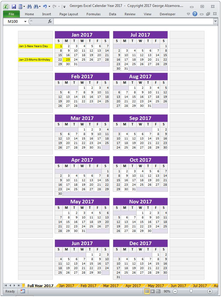 schedule spreadsheet