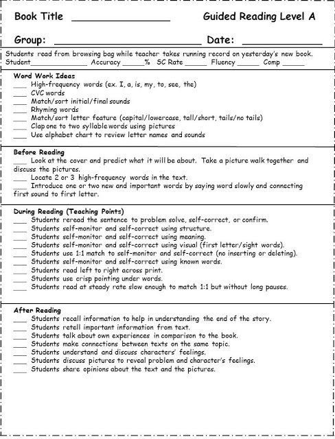 359 best Guided Reading \ Strategies images on Pinterest School - sample guided reading lesson plan template 359 best Guided Reading \ Strategies images on Pinterest School - sample guided reading lesson plan template