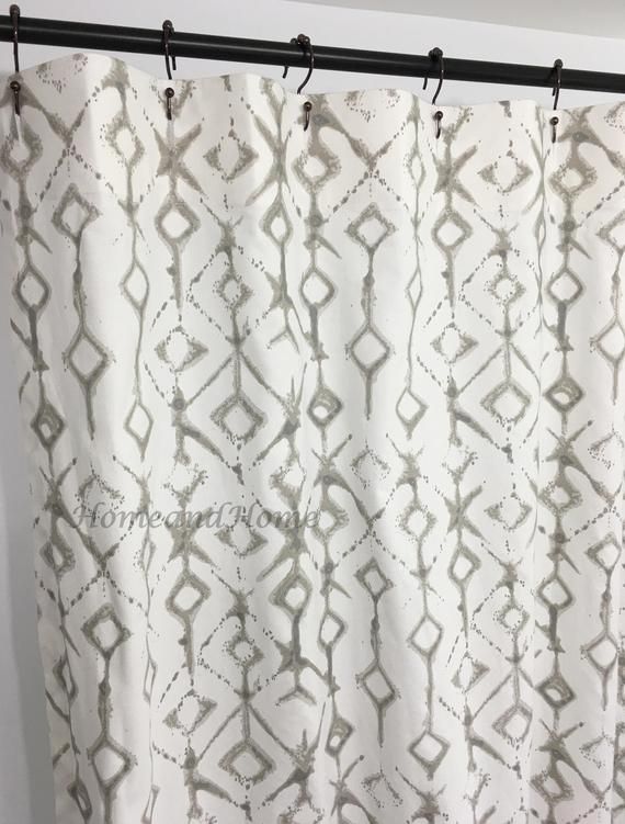 Long Herringbone Weave Shower Curtain 72 X 84 White Fabric