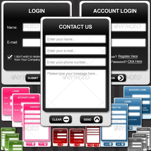 Stylish #Web #Forms - Forms Web Elements Download here: https://graphicriver.net/item/stylish-web-forms/97678?ref=alena994