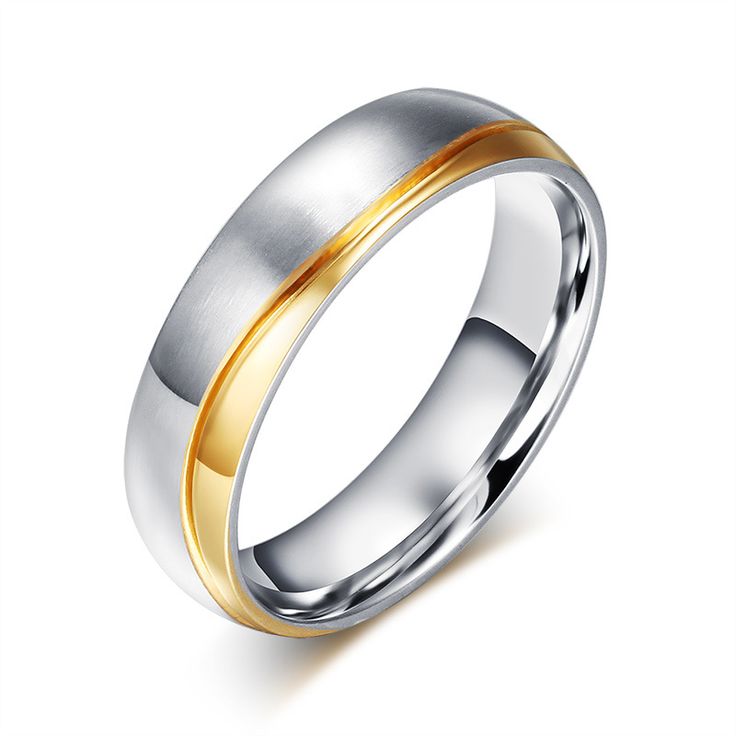 Bishilin 8MM Titanium Steel 18K Gold Plated Wedding Rings Anniversary Gift Bishilin 8MM Titanium Steel 18K Gold Plated Wedding Rings Anniversary Gift