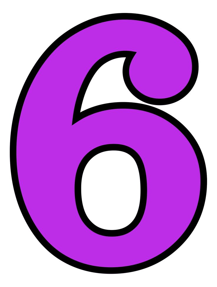 The Number Six Is Purple And Has Black Outline On It s Bottom Half the-number-six-is-purple-and-has-black-outline-on-it-s-bottom-half