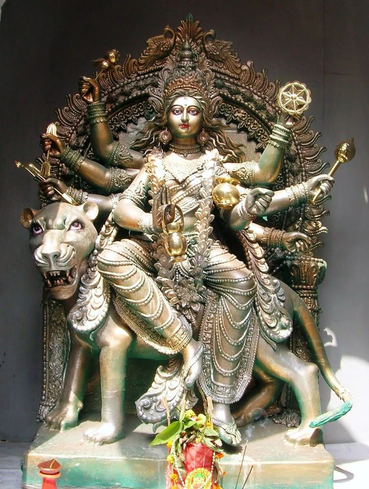 Navratri, Durga Puja: Worshipping The Divine Mother - statue of Kushmanda, one of the nine forms of Shakti