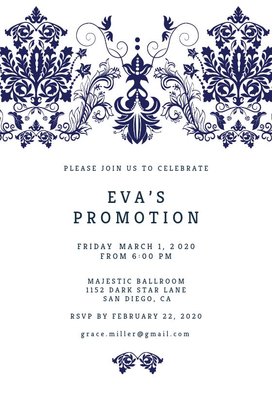 Elegant Damask - Business Event Invitation Template (Free) | Greetings