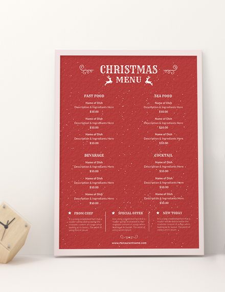 free retro christmas menu christmas designs templates