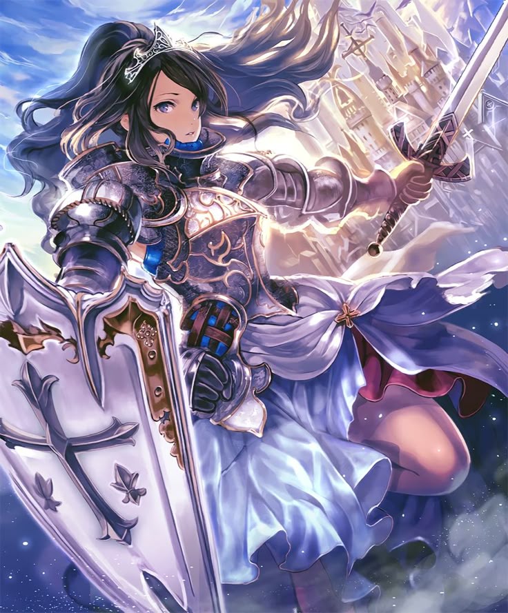 Anime girl white knight