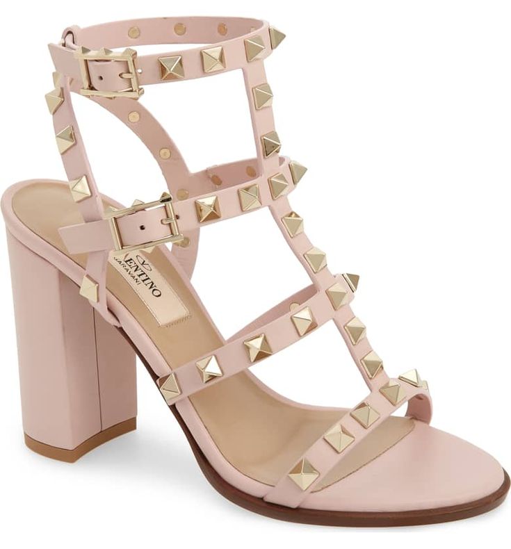 valentino block heel rockstud