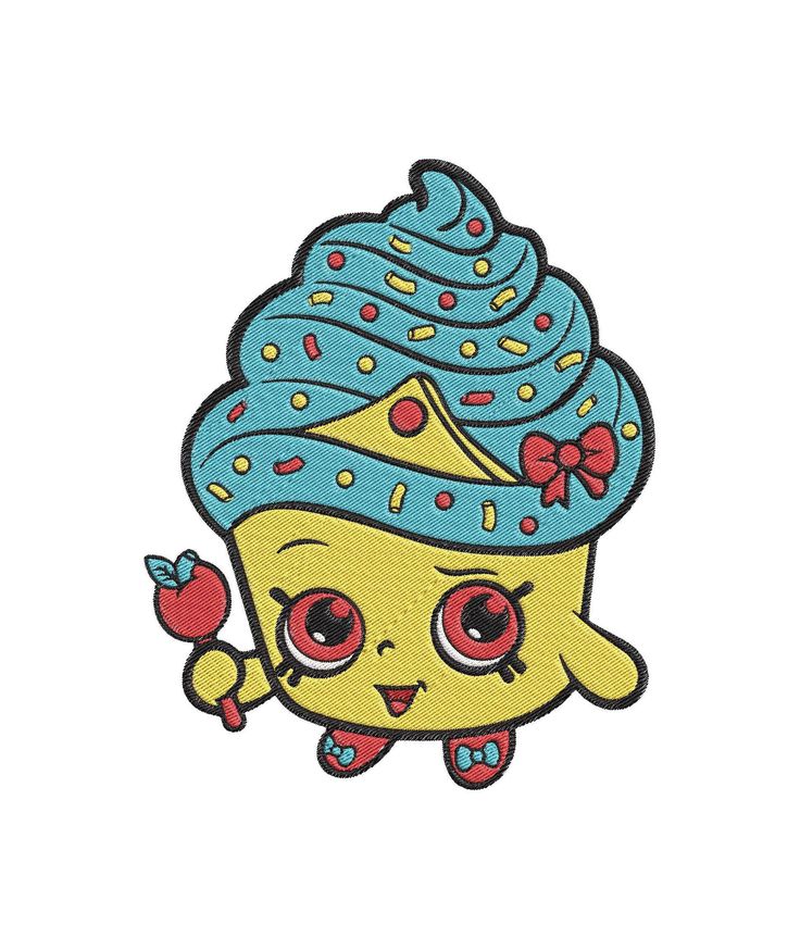 Shopkins Machine Embroidery Designs 25 Shopkins Cupcake Queen Filled Embroidery Design Instant