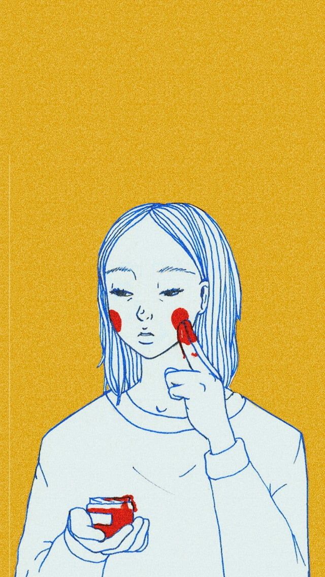 Vintage Aesthetic Girl Drawing Wallpaper
