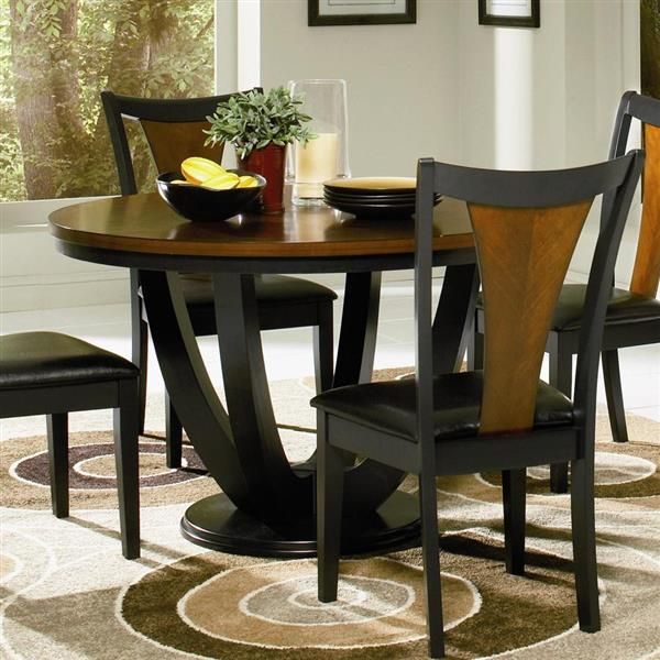Coaster Furniture Boyer Amber Black Dining Table Kitchen Settings Round Sets Coaster Furniture Boyer Amber Black, Orland Park Black Round Dining Table