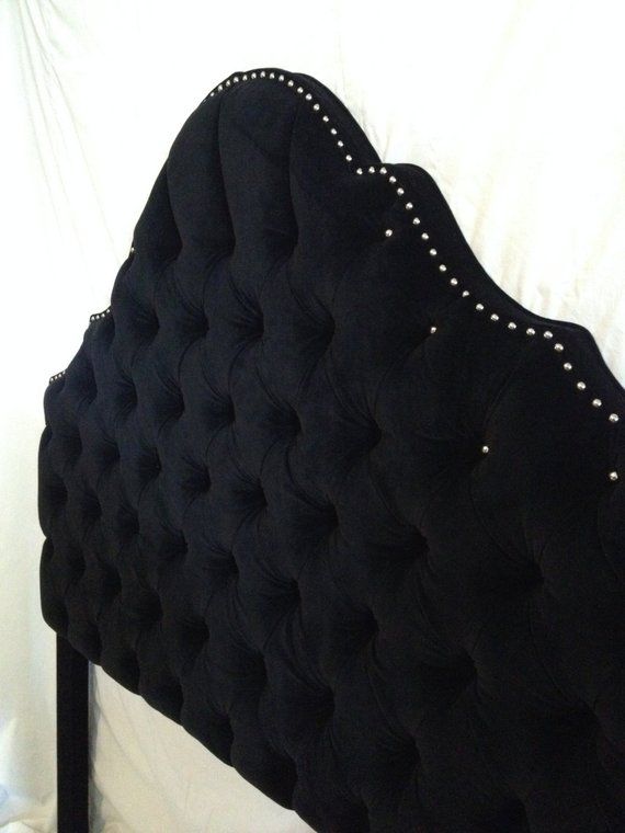 Princess Crown Tufted Upholstered Headboard With Nickel Nailheads Tufted Upholstered Headboard