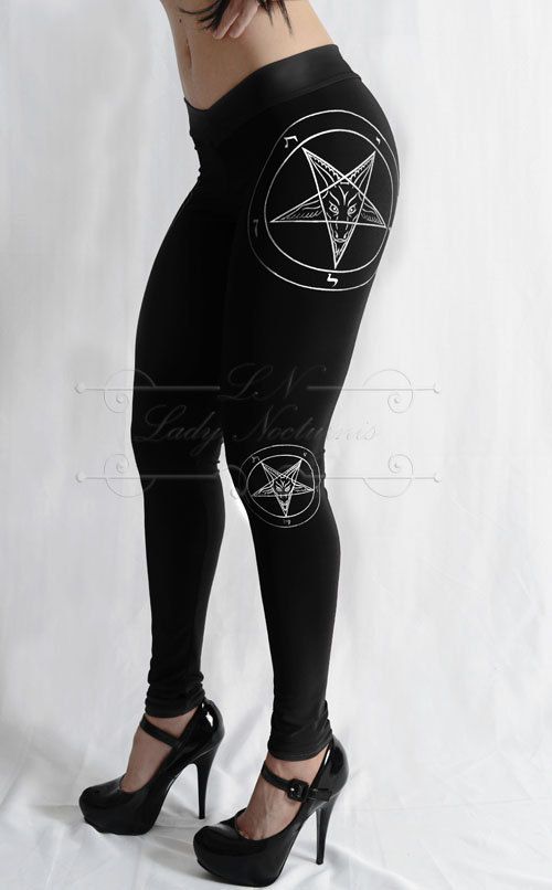pentagram baphomet devil legging pants black by pentagram baphomet devil legging pants black by